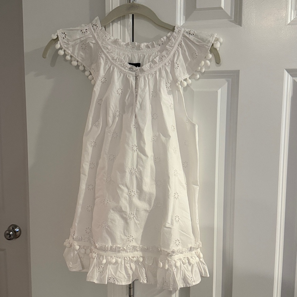 NWT J. Crew White Top with Ruffle Hem size Small
